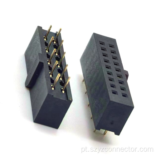 Cabeçalho fêmea de 2,54 mm fileira dupla reta 18P